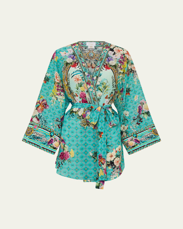 Gardens of Queluz Short Kimono Coverup
